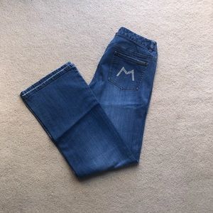 Michael Kors Bootcut Rhinestone “M” Jeans Sz 10